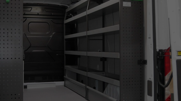 System Edstrom racking in the back of a converted van by SM UK