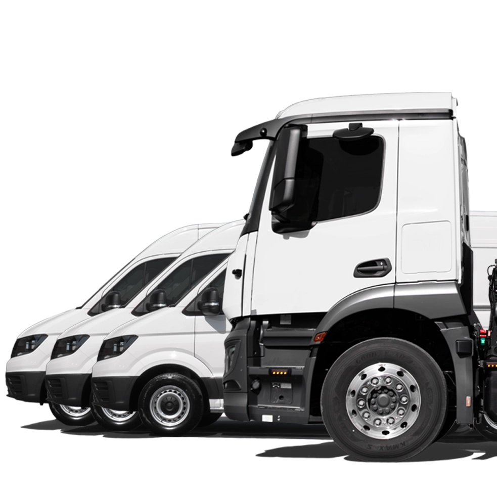 Profile of White Truck with safety camera fitted