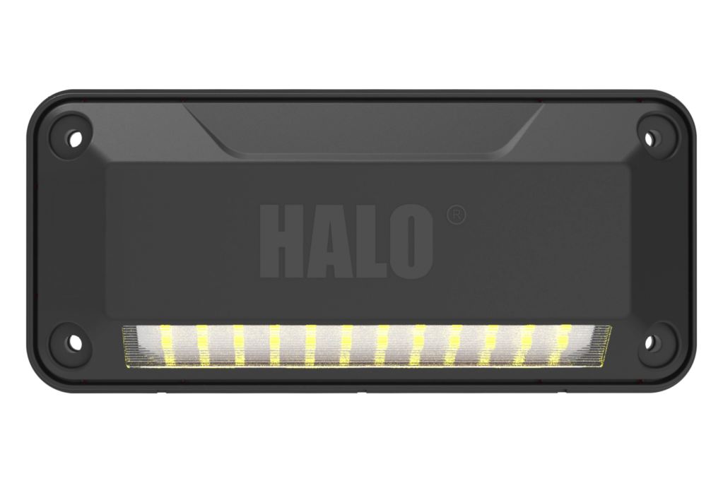 Halo device with lights on