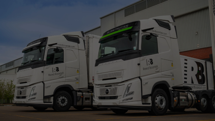 Two Reed Boardall Volvo trucks with Stream videomatics and SM UK Safety equipment