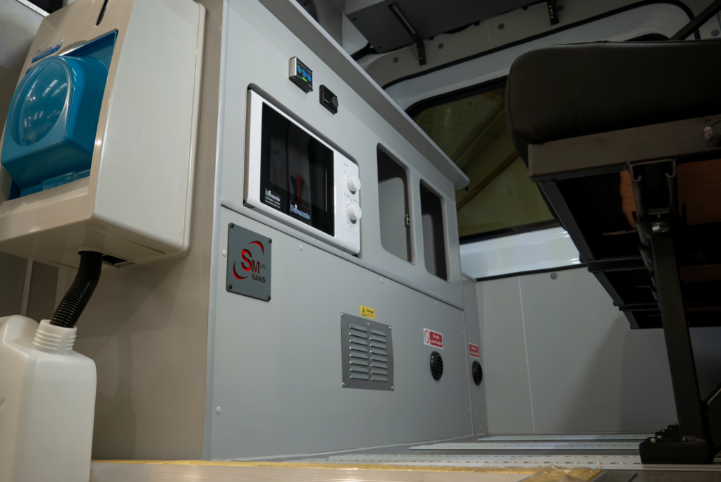 Crewfare Blueprint conversion by SM UK showing microwave and hand wash station